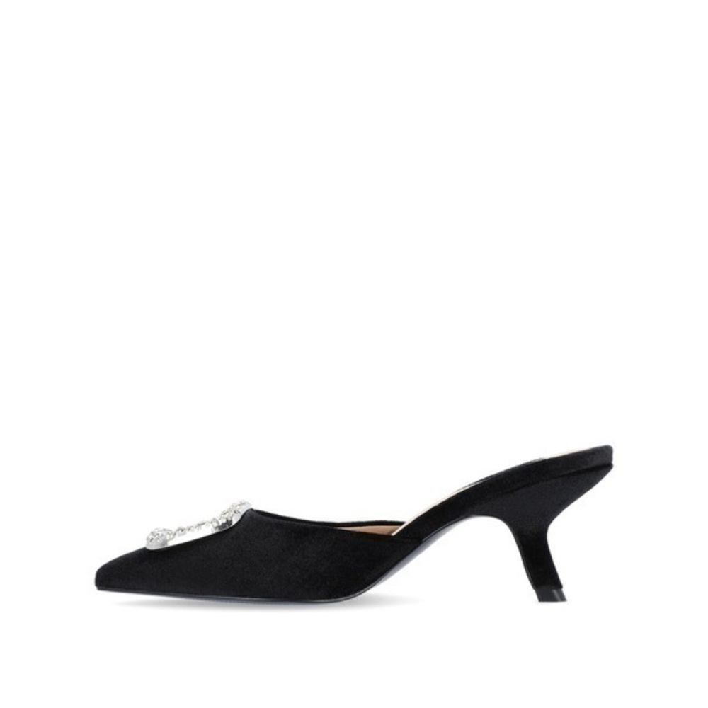 Journee "RISHIE Kitten Heel Mules in Velvet" - Picture 5 of 7